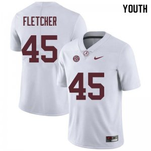 NCAA Youth Alabama Crimson Tide #45 Thomas Fletcher Stitched College Nike Authentic White Football Jersey JJ17K08ZG